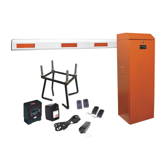 Kit COMPLETO Barrera Izquierda XBF naranja / 3M / Incluye sensor de masa, transformador, lazo, ancla, fotoceldas y 2 controles inalámbricos