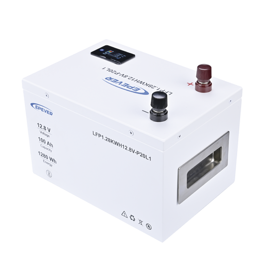 Bateria de litio LiFePOv12.8v, 100Ah, 1.28KwH, Pantalla LCD