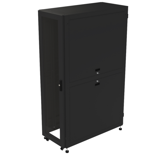 Gabinete para Telecomunicaciones Rack Estándar de 19", 42UR, 600 mm Ancho x 1200 mm Profundidad. Fabricado en Acero.