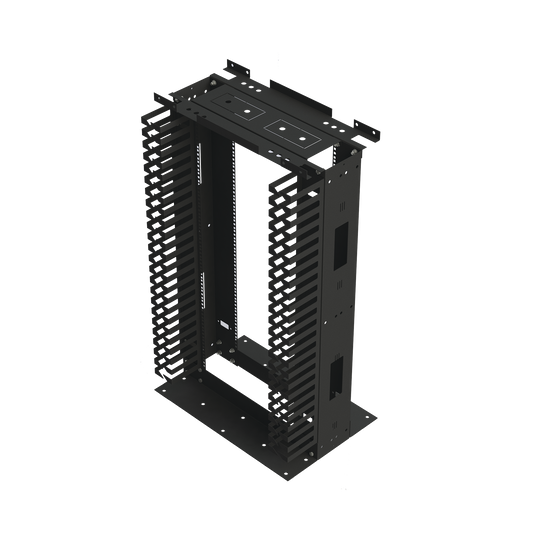 Rack de Acero de 4ft x 19in, 24UR con Organizadores Verticales Y Guía Superior para Cableado.