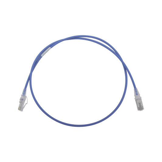 Patch Cord MC6 Modular Cat6 UTP, CM/LS0H, 3ft, Color Azul, Diámetro Reducido (28AWG)