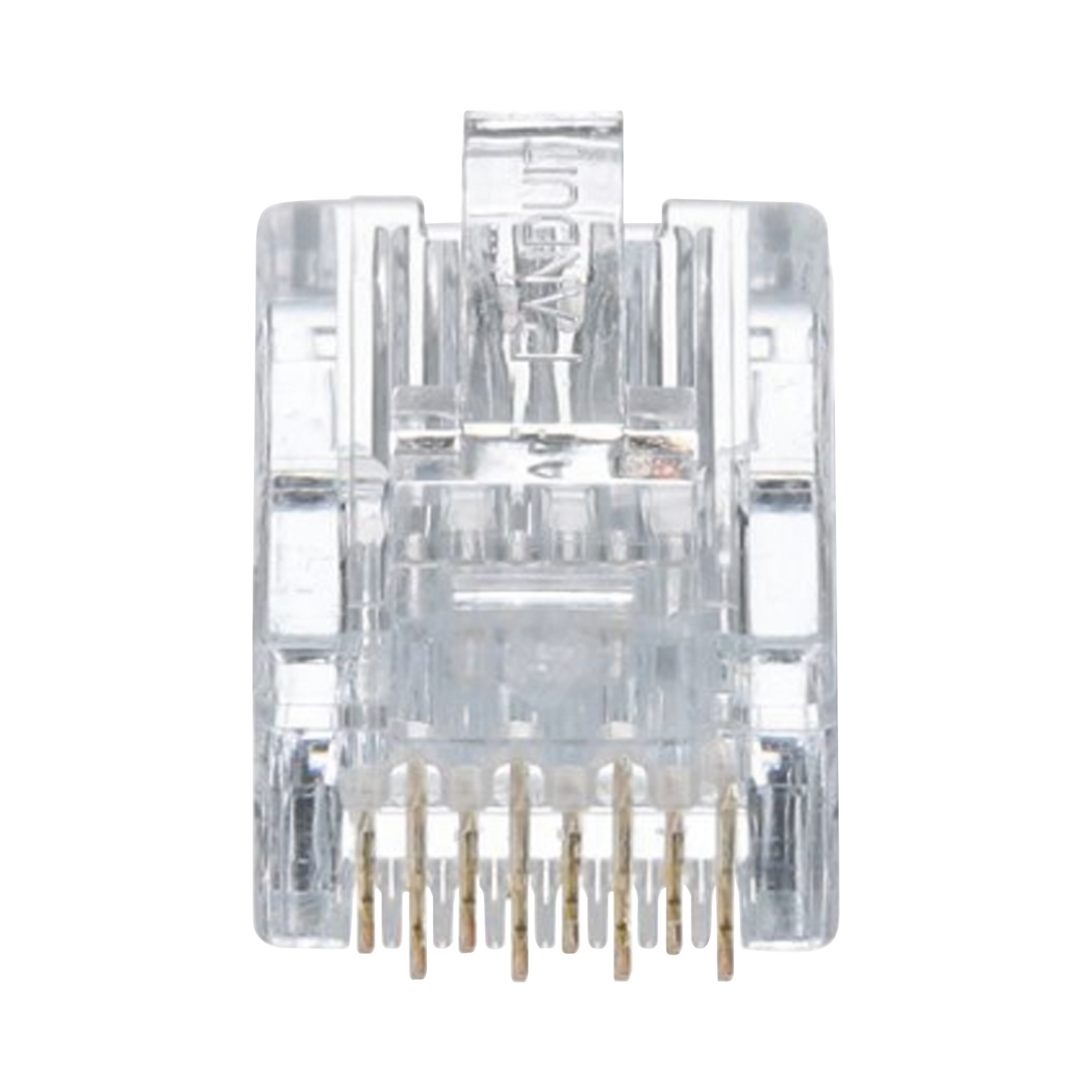 Plug RJ45 Cat5e, Para Cable UTP de Calibres 24-26 AWG, Chapado en Oro de 50 micras, Paquete de 50 piezas