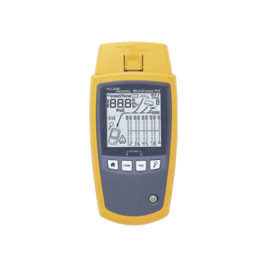 Verificador de Red MicroScanner PoE, para Comprobación de Redes de Voz, Datos, Video y PoE 802.3af, at, bt y UPOE, Con Pantalla LCD Retroiluminada