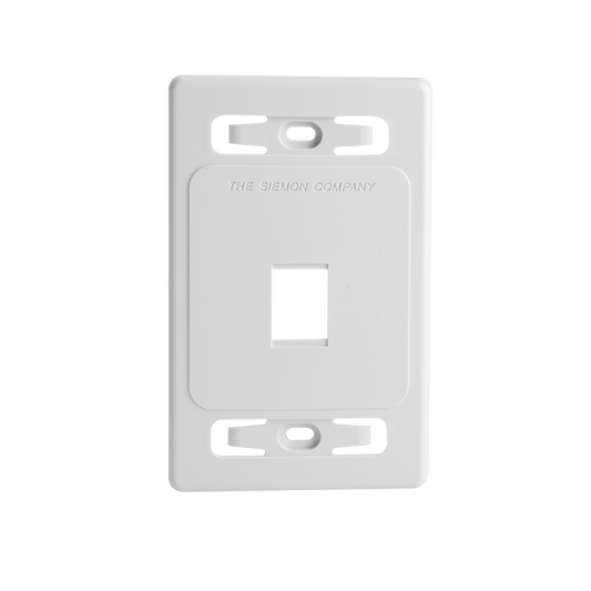 Placa de pared modular MAX, de 1 salida, color blanco, version bulk (Sin Empaque Individual)