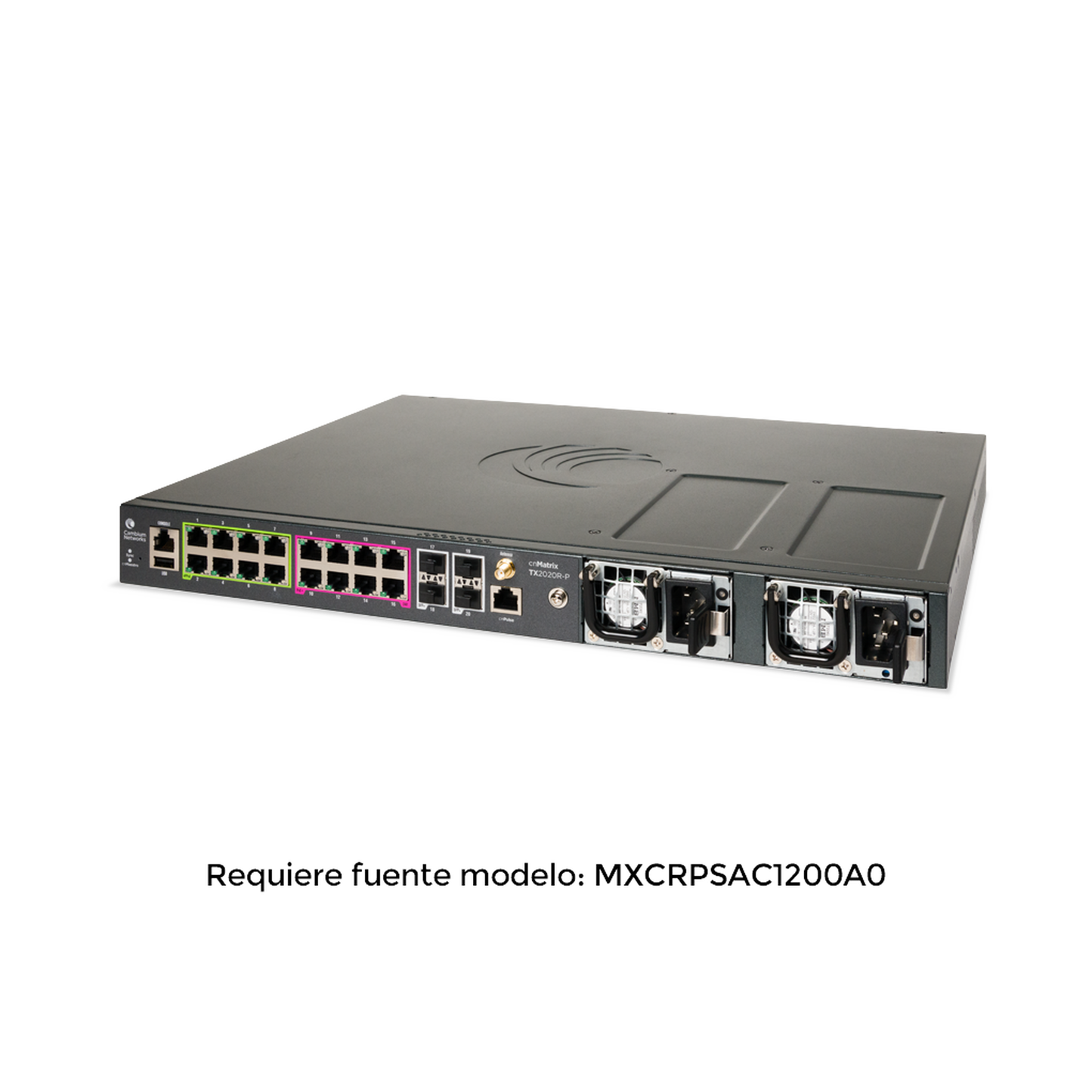 Switch inteligente cnMatrix TX2020R-P con 16 puertos PoE y 4 SFP+, para fuentes removibles