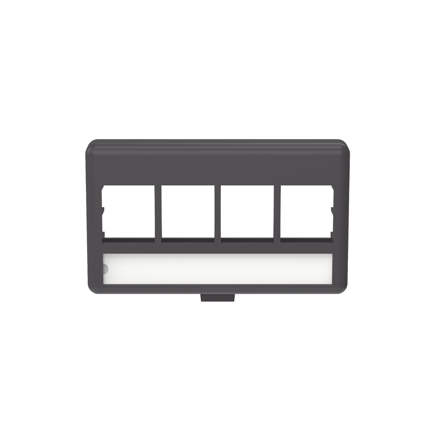 Placa de Mobiliario Modular Estándar, Salidas Para 4 Puertos Keystone, Color Negro