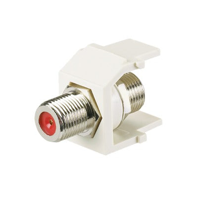 Módulo Acoplador Coaxial Tipo F, Keystone, de 75 Ohms, 3.0 GHz, Color Marfil