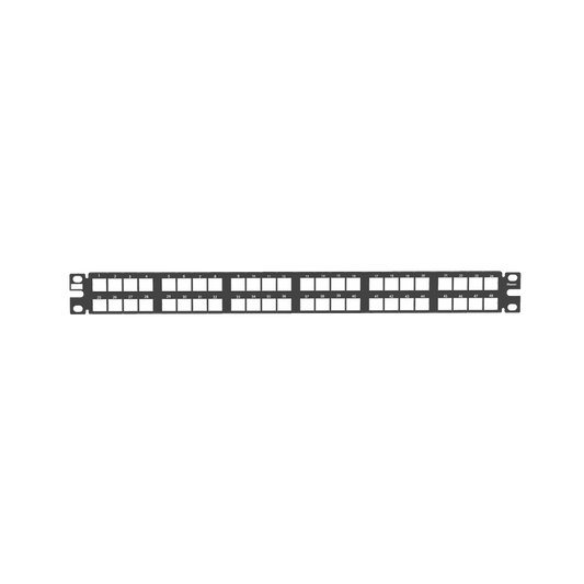 Panel de Parcheo Modular de Alta Densidad, Keystone (Sin Conectores), Identificación con Etiqueta Adhesiva, de 48 Puertos en 1 UR