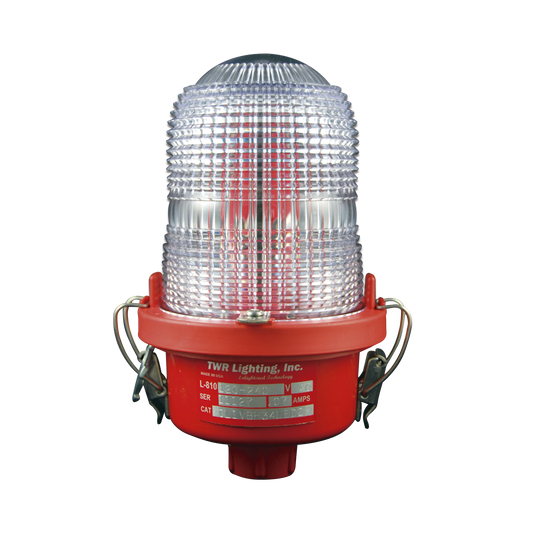 Lámpara de Obstrucción Roja Tipo L-810, LED de baja intensidad, (12 - 24 Vcc).
