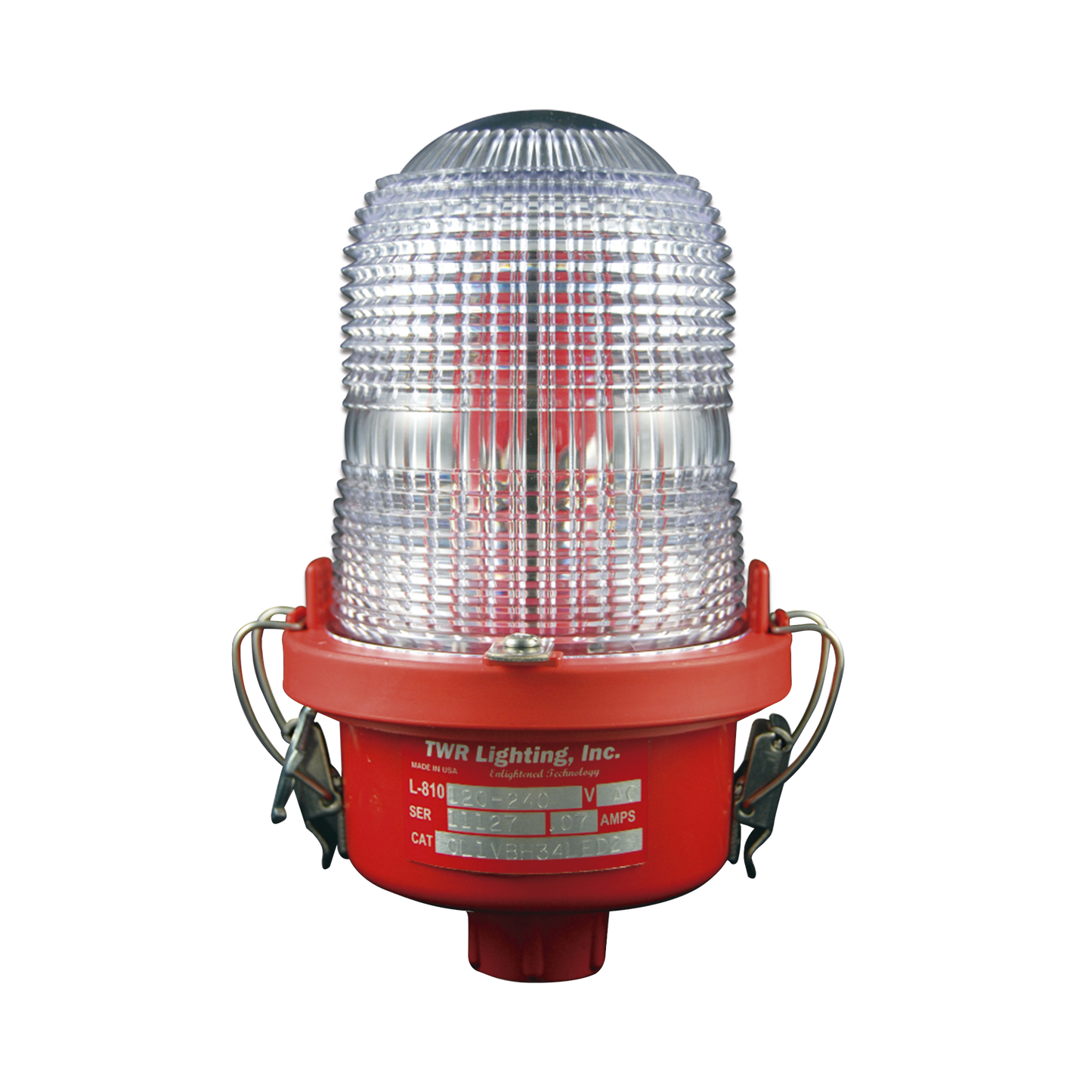 Lámpara de Obstrucción Roja Tipo L-810, LED de baja intensidad, (12 - 24 Vcc).