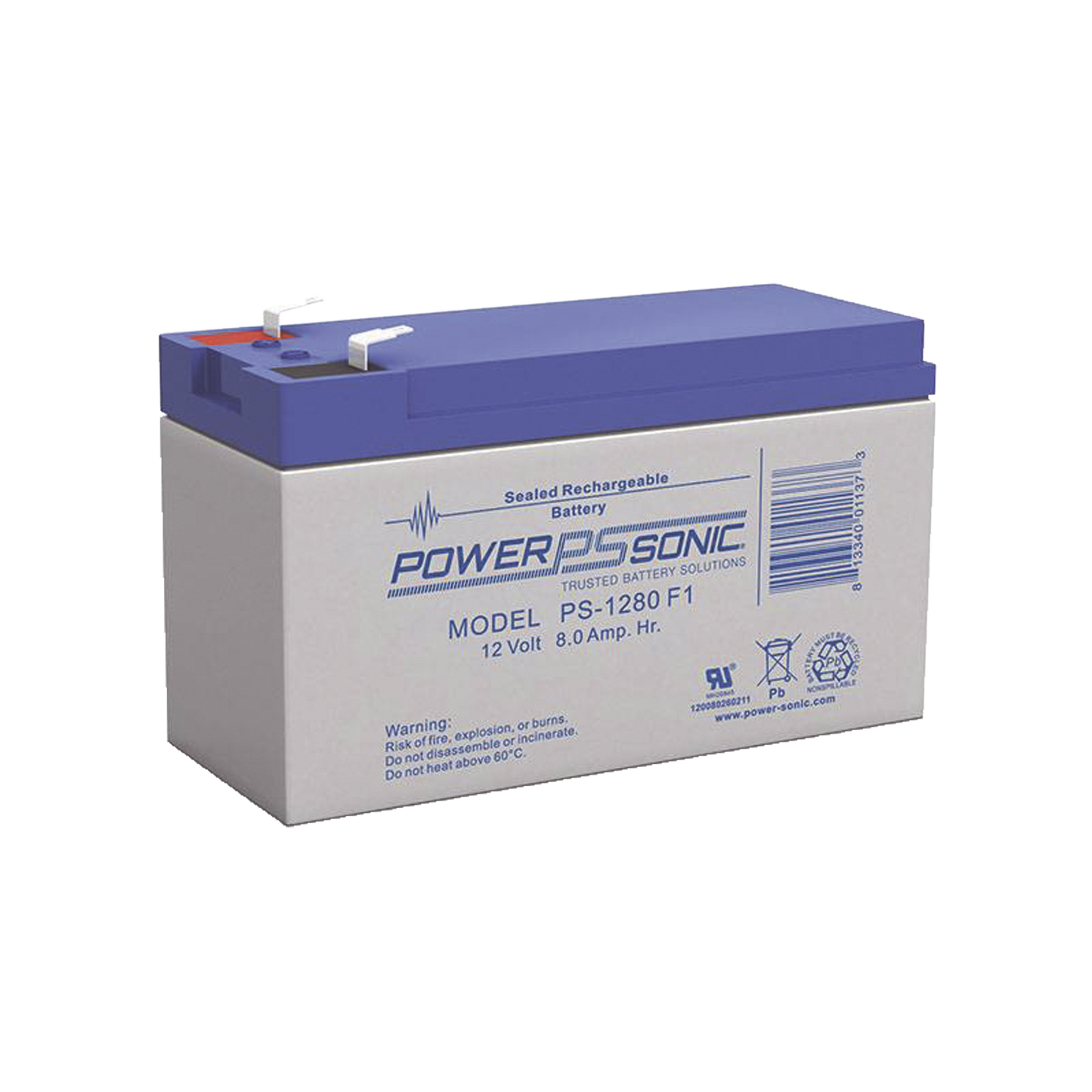 Batería de Respaldo UL de 12V 8AH / Ideal para Sistemas de Detección de Incendio / Control de Acceso / Intrusión / Videovigilancia / Terminales Tipo F1