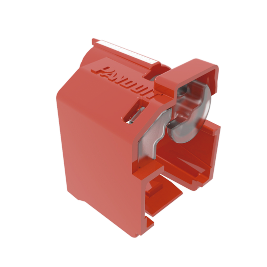 Kit de 10 Dispositivos Recubiertos LOTO Para Impedir Desconexión de Plug RJ45, Color Rojo, Incluye Herramienta para Instalar/Retirar
