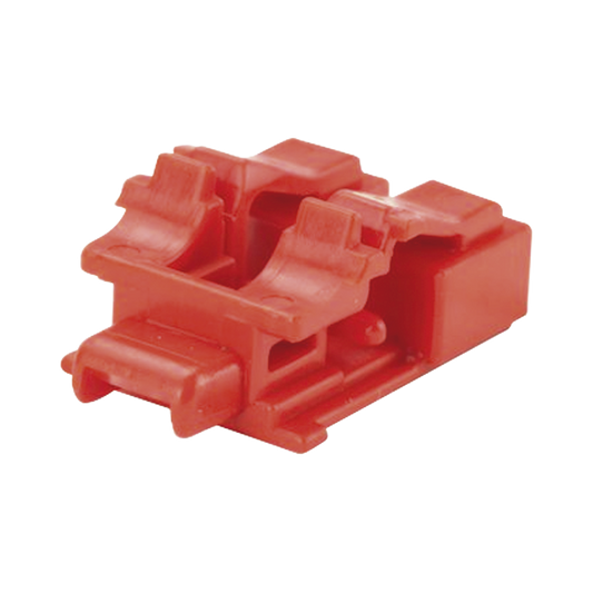 Kit de 10 Dispositivos LOTO para Bloquear Puertos de Fibra Óptica LC Duplex, Color Rojo, Incluye Llave de Extracción