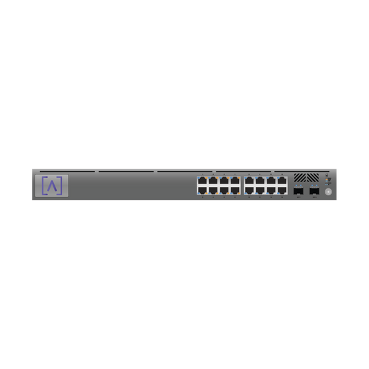 Switch Gigabit PoE+ Administrable / 16 puertos 10/100/1000 Mbps + 2 Puertos SFP Uplink / Hasta 120W / Alta LabsCloud.