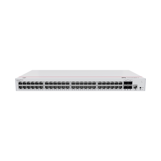 HUAWEI eKit - Switch Gigabit Administrable PoE Capa 2 / 48 puertos 10/100/1000 Mbps (PoE) / 4 Puertos SFP+ Uplink / 380W / PoE Perpetuo / Administración Nube Gratis