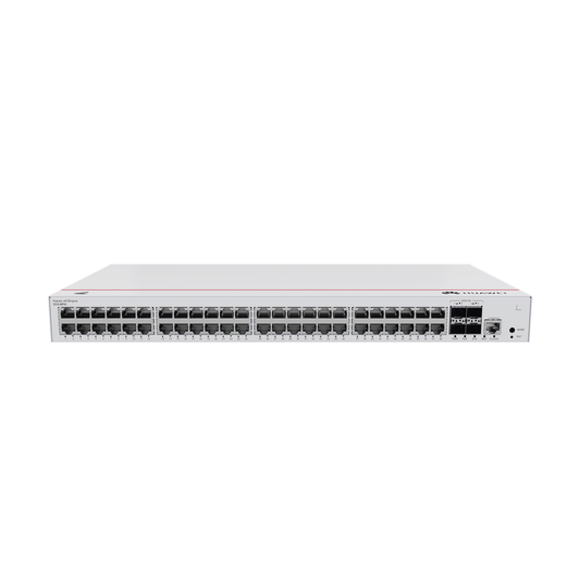 HUAWEI eKit - Switch Gigabit Administrable PoE Capa 3 / 48 puertos 10/100/1000 Mbps (PoE) / 4 Puertos SFP+ Uplink / 380W / PoE Perpetuo / iStack / Administración Nube Gratis