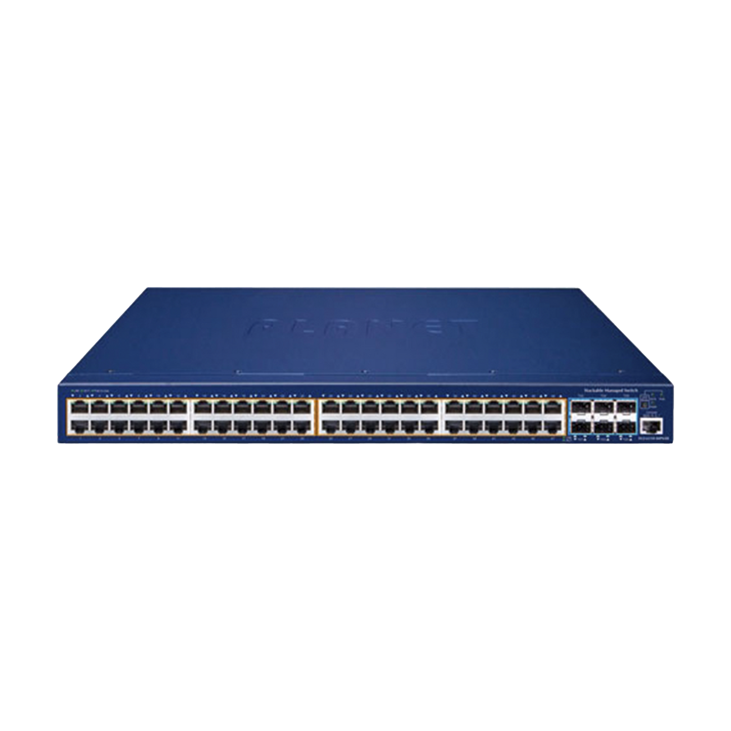 Switch Administrable Stacking Capa 3, 48 Puertos PoE Gigabit 802.3at, 6 Puertos SFP de 10 G, Incluye Fuente Redundante de 55 V cc