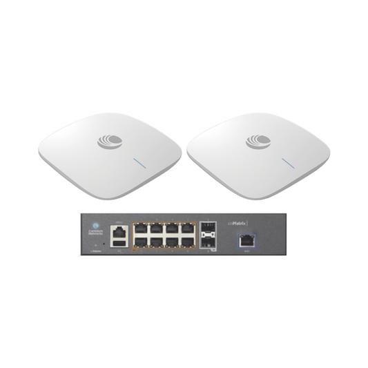 Starter Kit Wi-Fi Empresarial de 2 Access Point XV2-2X y 1 Switch PoE EX1010P