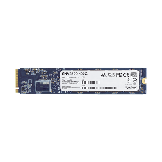 SSD 400GB NVMe M.2 22110, diseñada para Synology NAS con ranuras M.2 integradas