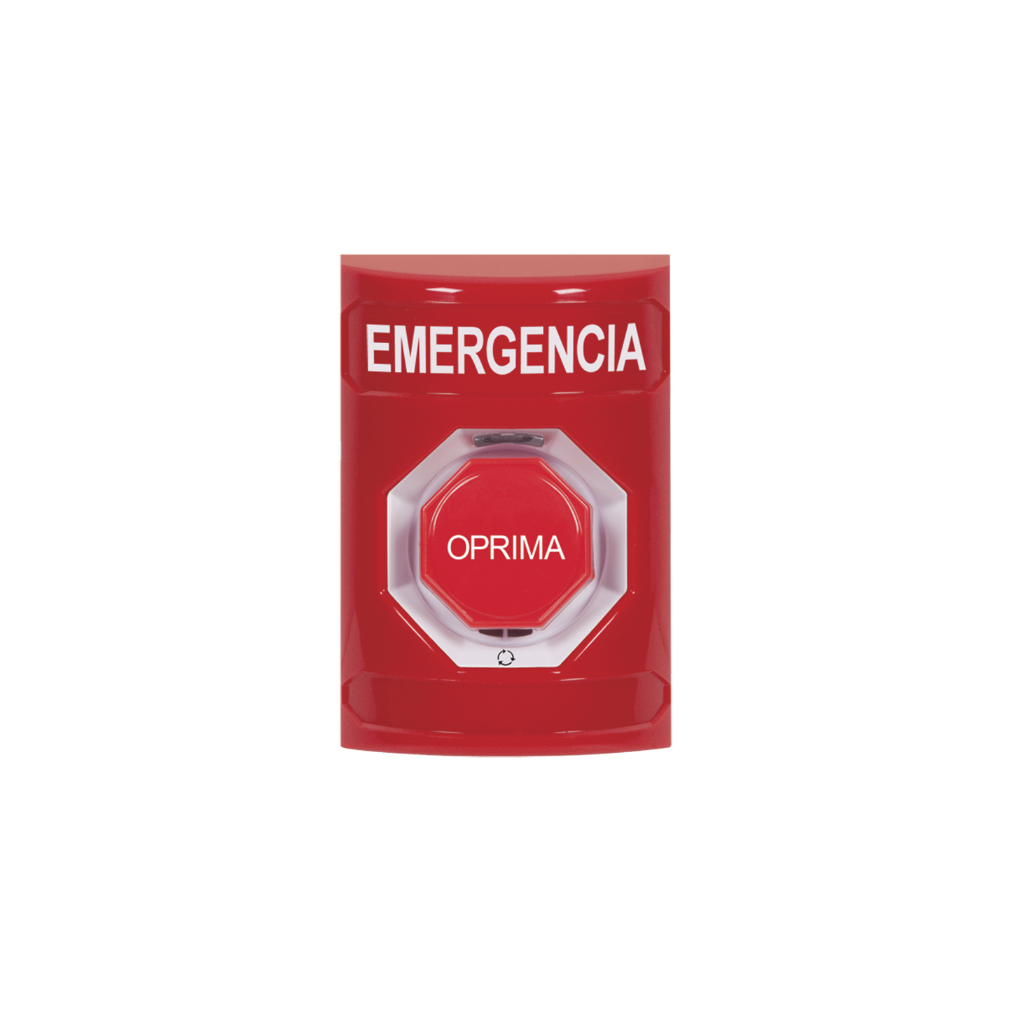 Botón de Emergencia en Español,  Color Rojo, Acción Mantenida, Girar para Restablecer y LED Multicolor