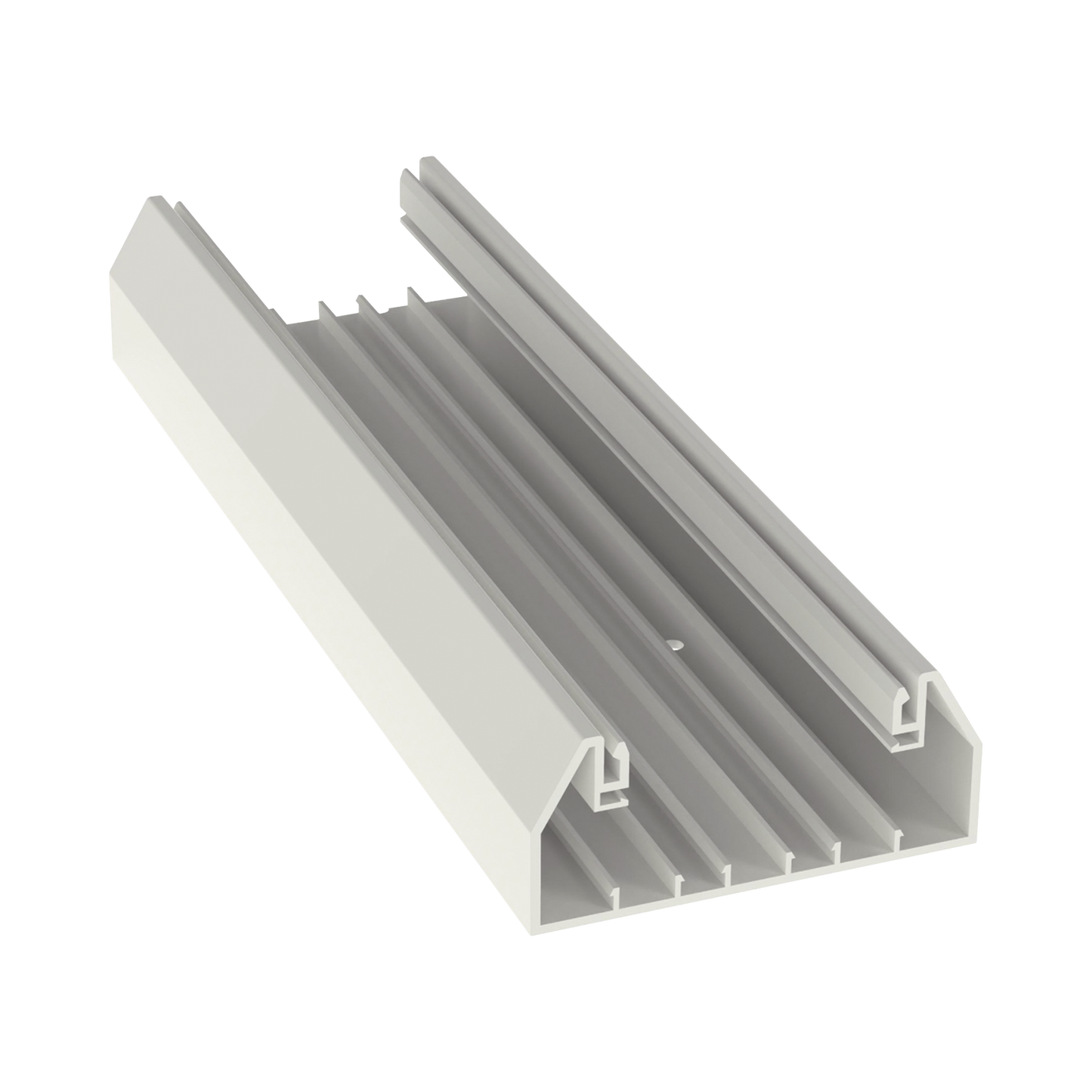 Base para canaleta T-70, de PVC rígido, con orificios perforados para montaje, 103.3 x 44.9 x 2400 mm, Color Blanco Mate