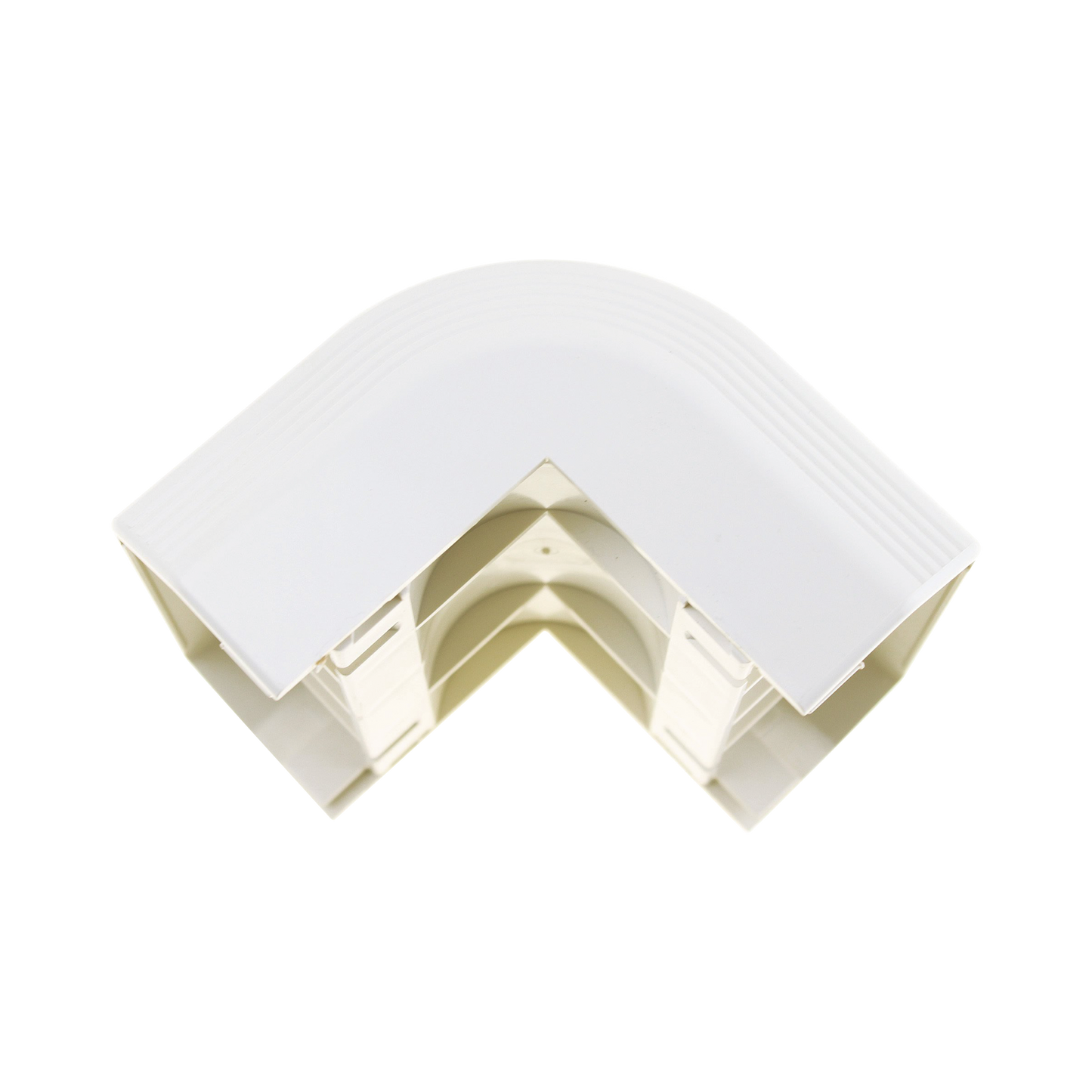 Esquinero exterior, para uso con canaleta T70, Material PVC Rígido, Color Blanco Mate