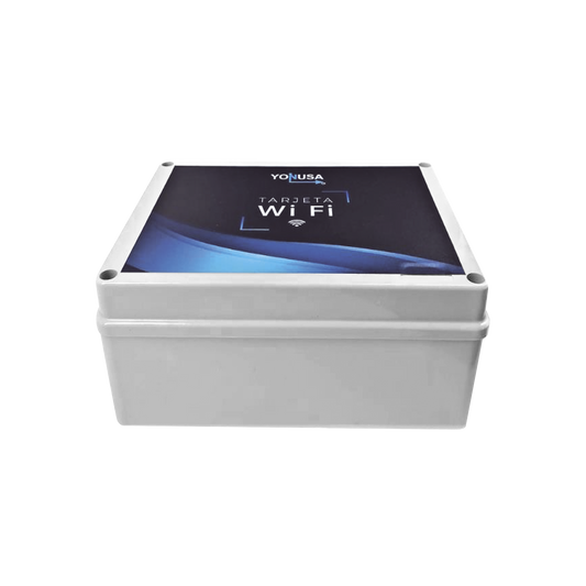 Modulo WIFI LITE con gabinete para uso en Energizadores YONUSA / Aplicación sin costo / Botón de Pánico/ 1 Salida Propósito General