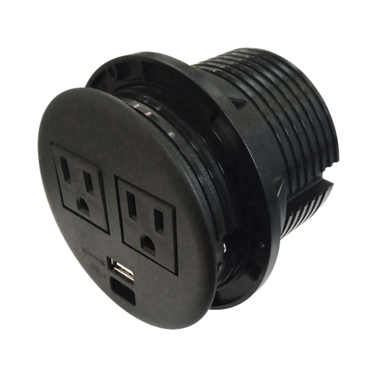 Multicontactos empotrable Doble/ USB "A & C", Color Negro, no incluye cable de poder (11000-83604)