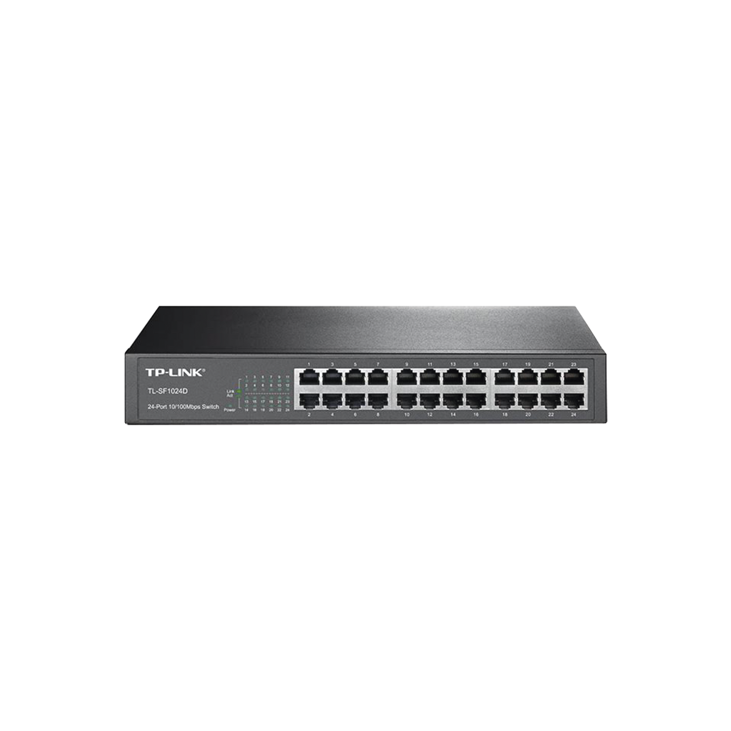 Switch no administrable de 24 puertos 10/100 Mbps para escritorio/rack