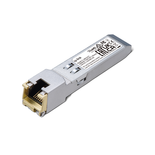 Transceptor mini-GBIC SFP+ RJ45 / Admite 10GBASE-T, 5GBASE-T, 2.5GBASE-T, 1000BASE-T y 100BASE-TX /  Distancia Hasta 30 metros / Conector RJ45 (10G)