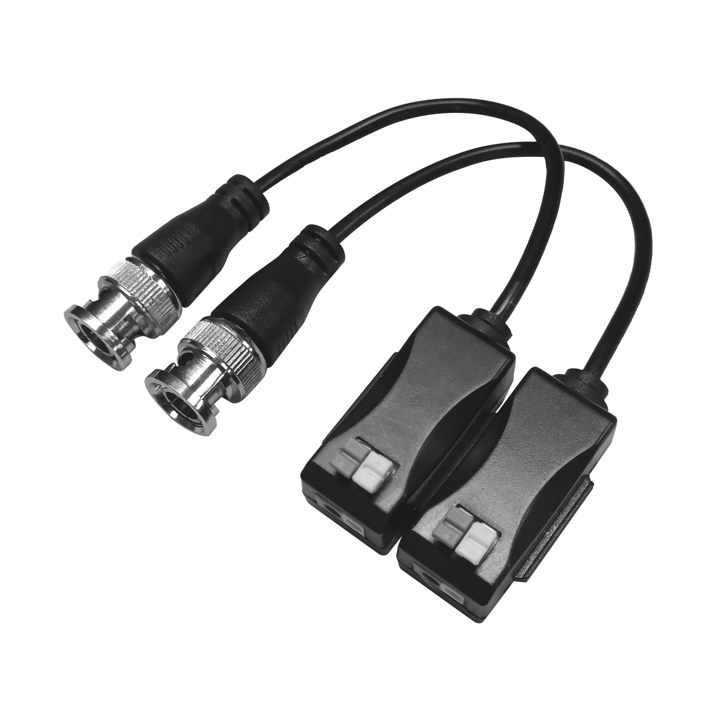 Kit de Transceptores (Baluns) con Terminal PUSH SUPERIOR PIG TAIL en ambos conectores, Resolución 4K , Cable flexible COAXIAL Blindado / COAXITRON / AUDIO POR COAXITRON  /Conector 100% COBRE /  Calidad PREMIUM