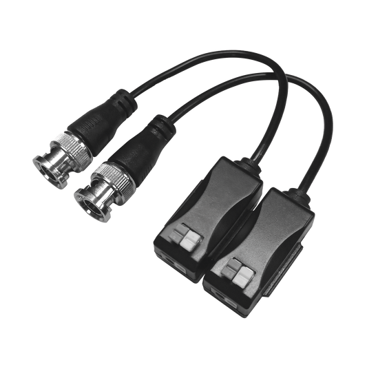 Kit de Transceptores (Baluns) con Terminal PUSH SUPERIOR PIG TAIL en ambos conectores, Resolución 4K , Cable flexible COAXIAL Blindado / COAXITRON / AUDIO POR COAXITRON  /Conector 100% COBRE /  Calidad PREMIUM