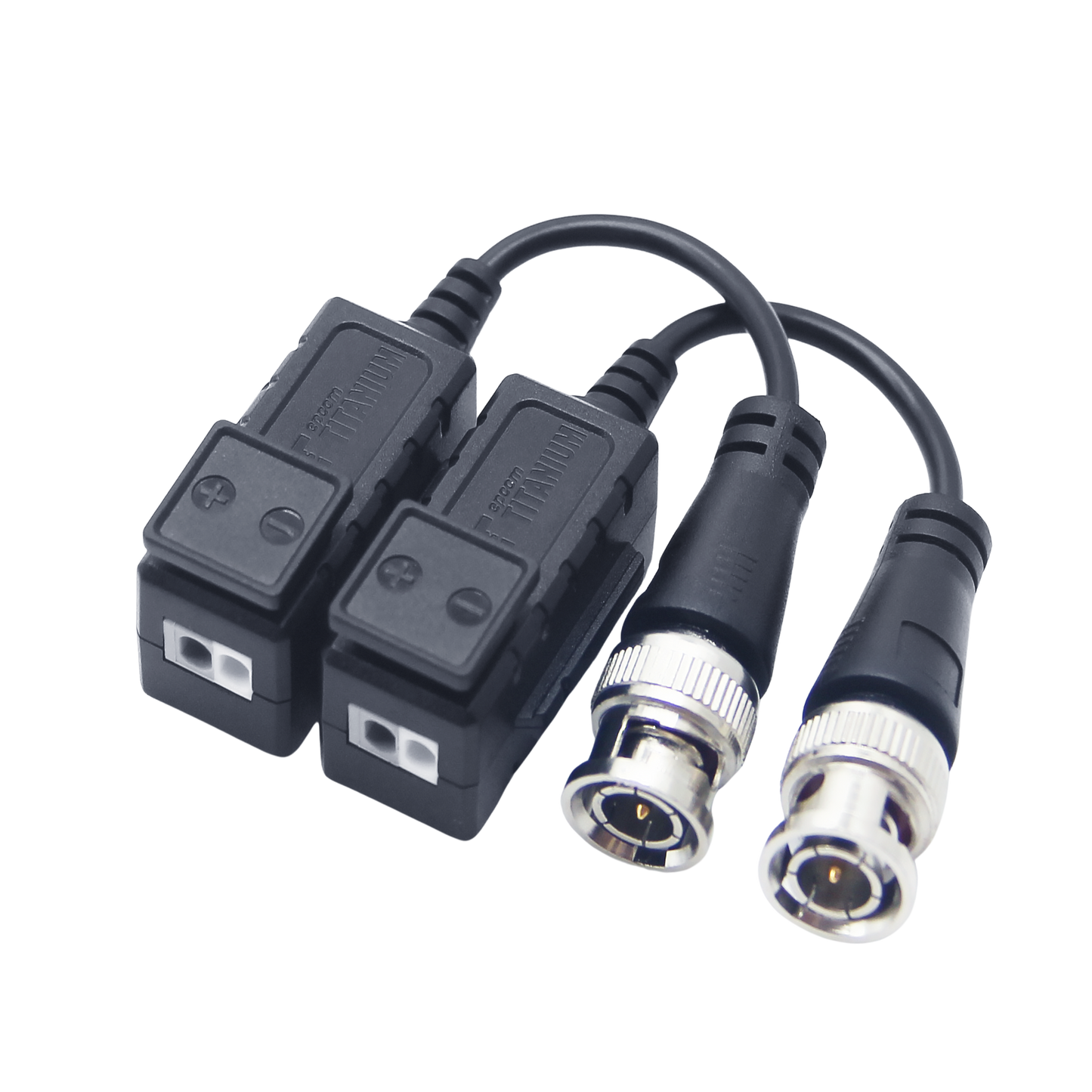 Kit de Transceptores (Baluns) con Terminal PUSH SUPERIOR, PROTECCION DE SOBRECARGA INTEGRADO, Resolución 4K , Cable flexible COAXIAL Blindado / COAXITRON / AUDIO POR COAXITRON / Conector 100% COBRE /  Calidad PREMIUM