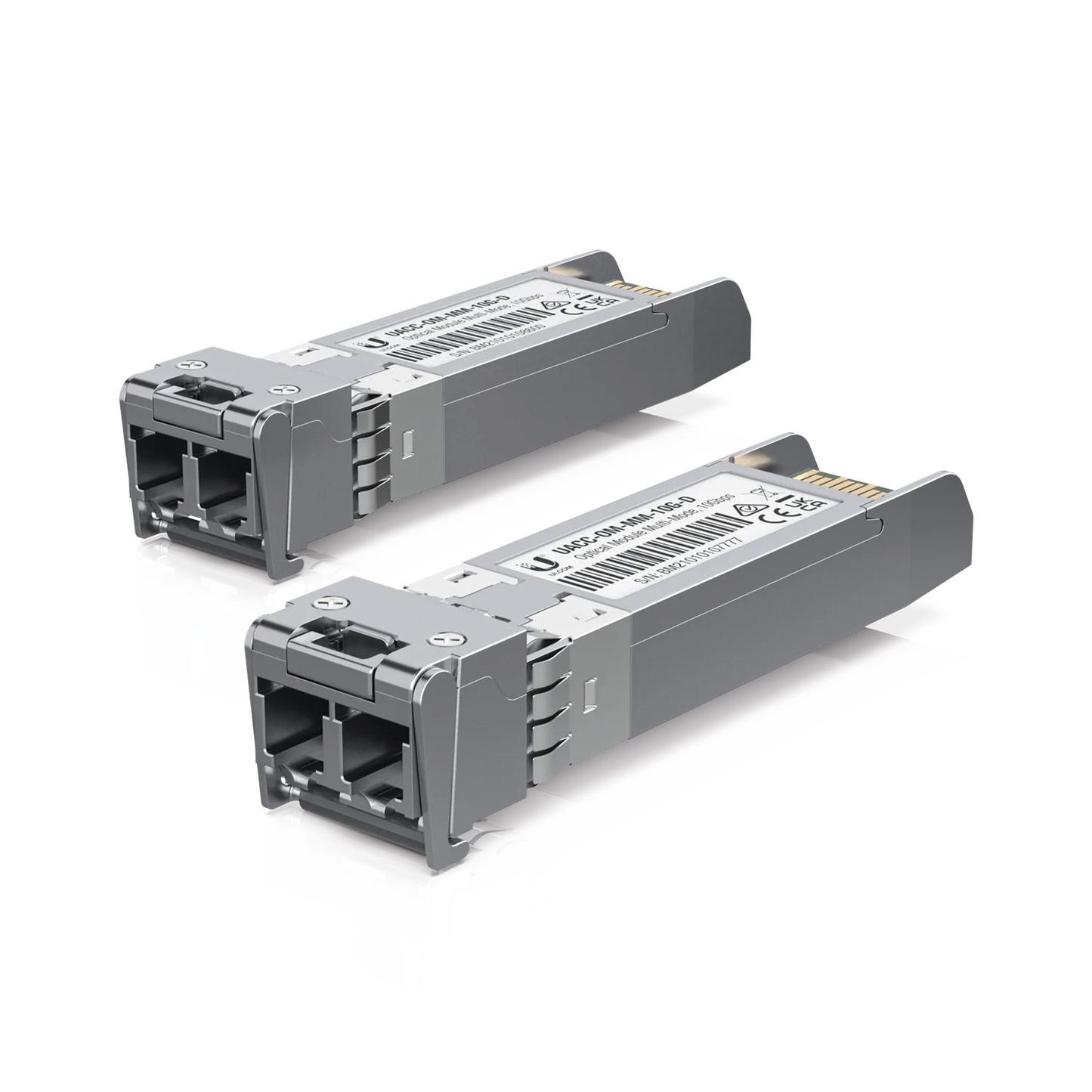 UFiber Módulo SFP+ 10G, transceptor MiniGibic MultiModo 10 Gbps, distancia 300m, conectores LC, paquete de 2 piezas