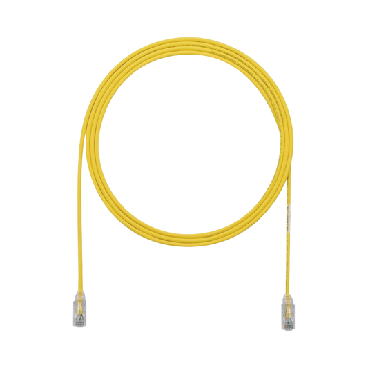 Cable de Parcheo TX6, UTP Cat6, Diámetro Reducido (28AWG), Color Amarillo, 4ft