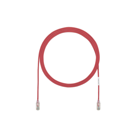 Cable de Parcheo TX6, UTP Cat6, Diámetro Reducido (28AWG), Color Rojo, 5ft