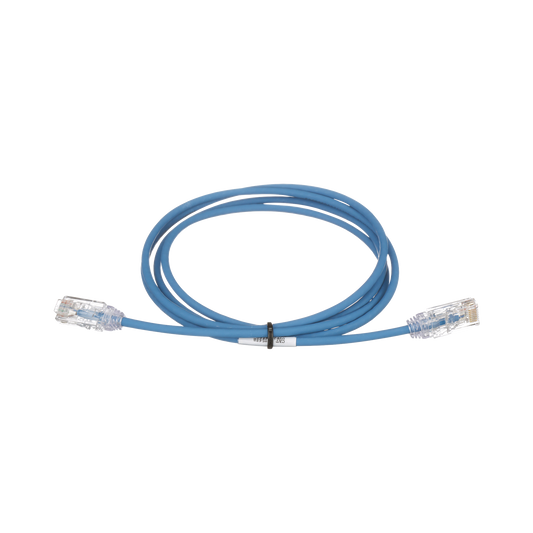 Cable de Parcheo TX6, UTP Cat6, Diámetro Reducido (28AWG), Color Azul, 7ft
