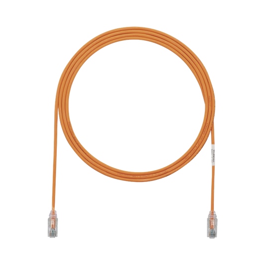 Cable de Parcheo TX6, UTP Cat6, Diámetro Reducido (28AWG), Color Naranja, 7ft