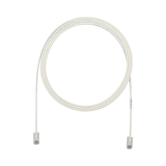 Cable de Parcheo UTP Cat6A, CM/LSZH, Diámetro Reducido (28AWG), Color Blanco Mate, 10ft