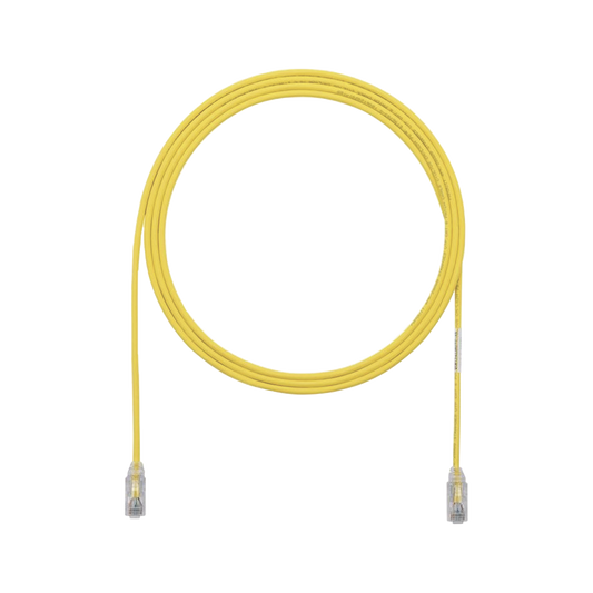Cable de Parcheo UTP Cat6A, CM/LSZH, Diámetro Reducido (28AWG), Color Amarillo, 30ft