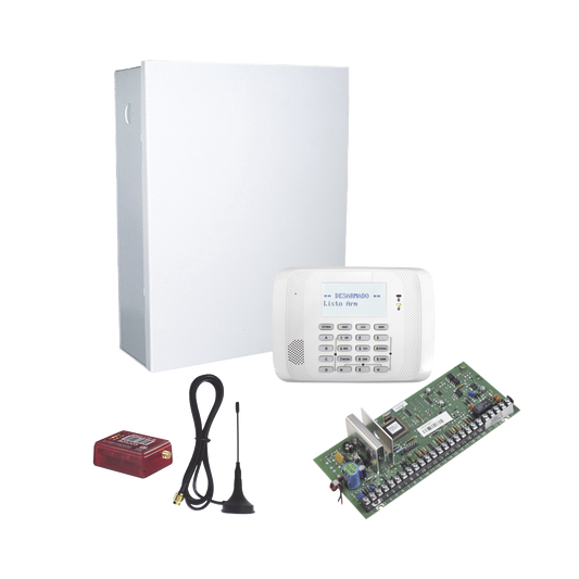 KIT de Panel de Alarma Hibrido/Teclado 6162RF Y Comunicador MN02LTEMV3 - 2 años de servicio incluidos