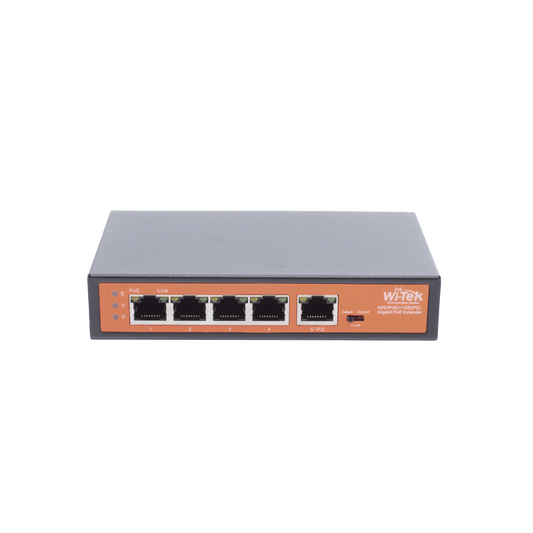 Extensor PoE / Entrada hasta 90 W / 4 puertos Gigabit PoE salida 802.3 af/at / Extensor PoE hasta 250 m / No administrable