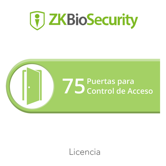 Licencia para ZKBiosecurity permite gestionar hasta 75 puertas para control de acceso