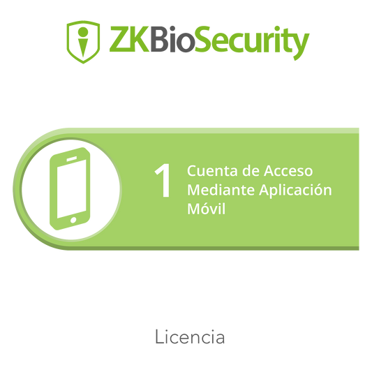 Licencia para ZKBiosecurity para 1 cuenta de acceso mediante aplicación móvil