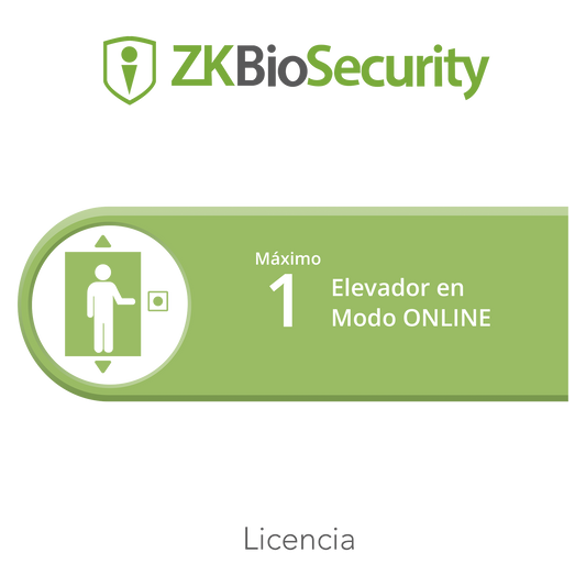 Licencia para ZKBiosecurity para control de 1 cabina de elevador en modo ONLINE [Recomendado] (Se pueden acumular hasta 10 licencias de este modelo).