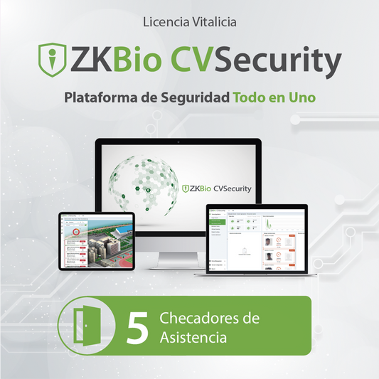 Licencia para ZKBio CVsecurity permite gestionar hasta 5 dispositivos para tiempo y asistencia